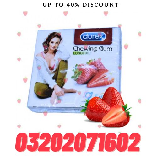Durex Strawberry Flovours Chewing Gum Long Time For Male & Female in Pakistan